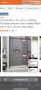 Brand new glass shower door