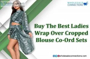 Buy The Best Ladies Wrap Over Cropped Blouse Co-Ord Sets