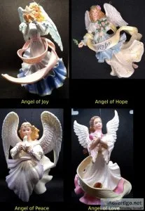 Complete set of four Carlton Cards Heirloom Collection Angels