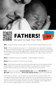 Looking for 18-30 year old fathers