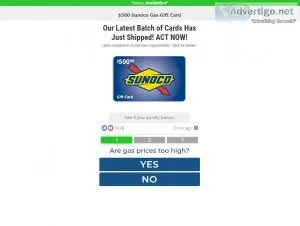 Enter to Win a 500 Sunnoco Gas Gift Card (US)
