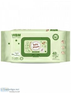 Wbm flushable baby wipes - 48 pcs