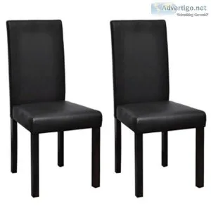 Dining Chairs 2 Pcs Black Faux Leather