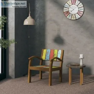 Armchair Multicolour Solid Reclaimed Wood