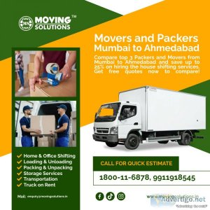 Packers and movers mumbai to ahmedabad shifting services, charge