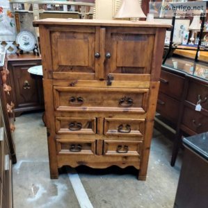 Solid wood rustic style home bar.