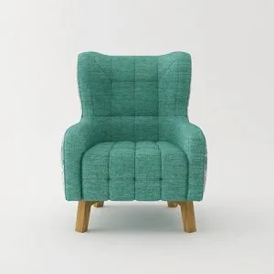 Armchair High Back Lounge Accent Chair Designer Printed Fabric W