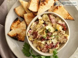 Baked Bison Hickory Sausage and Artichoke Dip