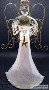 Blown Glass Angel Figurine with Star