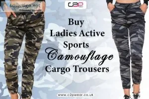 Buy Ladies Active Sports Camouflage Cargo Trousers