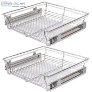 Pull-Out Wire Baskets 2 pcs Silver 600 mm