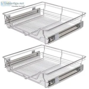 Pull-Out Wire Baskets 2 pcs Silver 600 mm