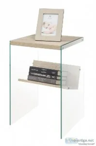Convenience Concepts Contemporary Soho White End Table With Shel