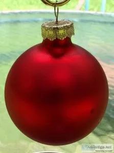 Five Boxes of Red Glass Christmas Balls