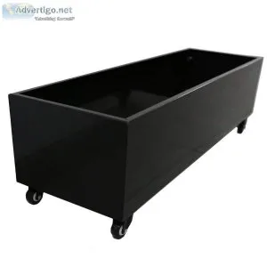 Black Metal Versatility Planter Medium With Wheels