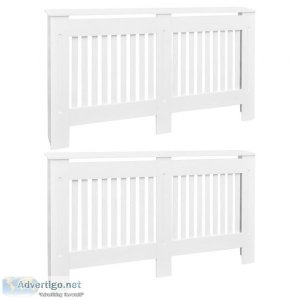 Radiator Covers 2 pcs White MDF 152 cm