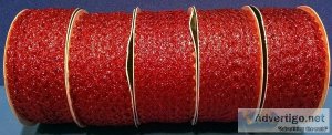 Five Spools of Treasured Trims Red Ribbon