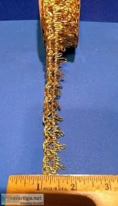 One Spool of Treasured Trims Metallic Crown Gold Ribbon