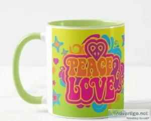 Green Peace and Love Mug