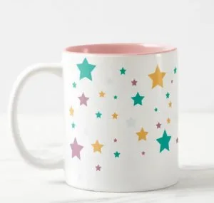 Pink Inside Outside Stars Two-Tone Coffee Mug