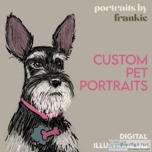Custom Pet Portraits - Dog Portrait Animal Painting Pet Lover Gi