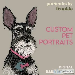 Custom Pet Portraits - Dog Portrait Animal Painting Pet Lover Gi