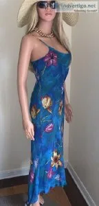 Spenser Jeremy 100% Silk Maxie Sleeveless Dress Cowl Neck Size 8