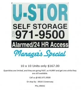 We Have 10x10 Units On Special - ONLY A Few Left