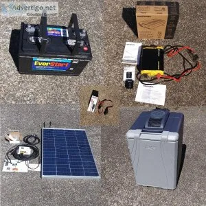 Camping Electric Supply wPower Inverter and Powered Cooler