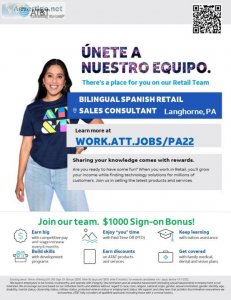 ATandT Hiring Bilingual Spanish Retail Sales Consultant