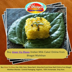 Buy alwar ka mawa (indian milk cake) online from bhagat mishthan