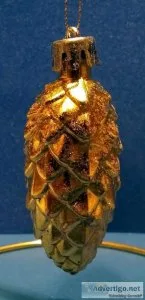 36 Golden Pinecone Ornaments