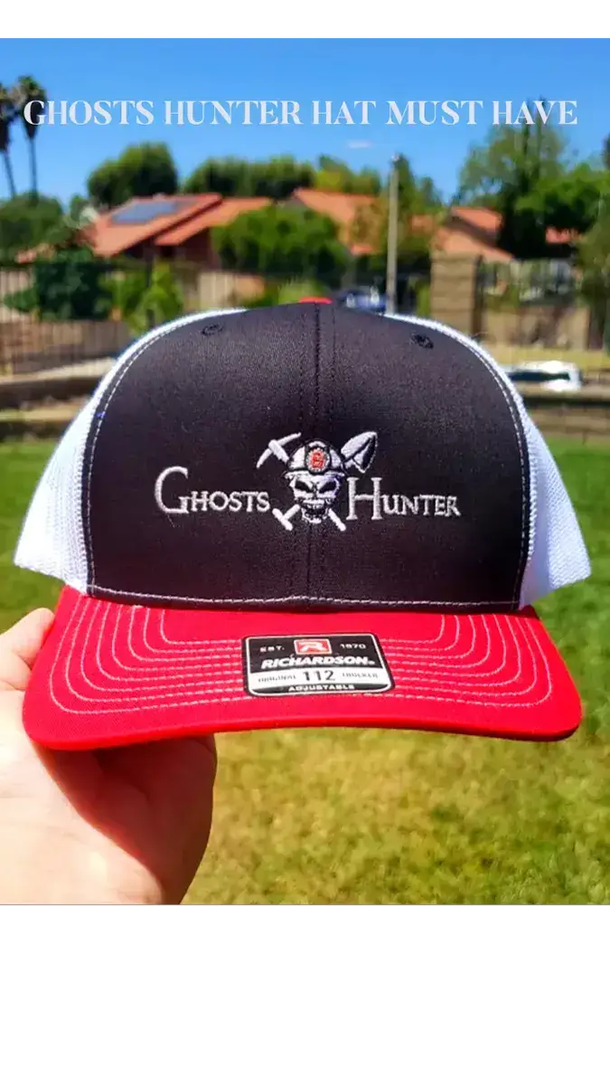 Ghosts Hunter Red Black White tri Colors Hats