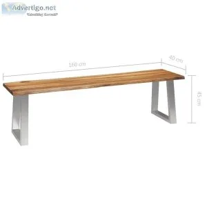 Bench 160 Cm Solid Acacia Wood And Stainless Steel