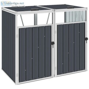 Double Garbage Bin Shed Anthracite 143x81x121 cm Steel