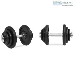 18 PIECE DUMBBELL SET 40 KG CAST IRON