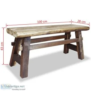 Bench Solid Reclaimed Wood 100x28x43 Cm