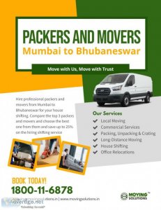 Top packers and movers mumbai to bhubaneswar shifting services