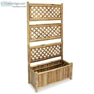 Garden Raised Bed with Trellis Bamboo 70 cm