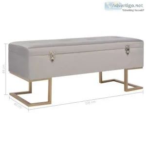 Bench With Storage Compartment 105 Cm Grey Velvet