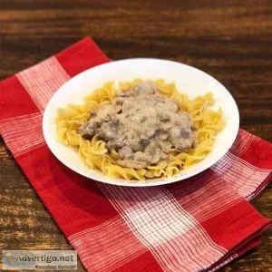 Bison Stroganoff at Adams Natural Meats