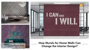 How can murals for home walls change the interior design?