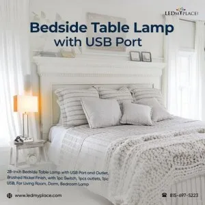 Buy Bedside Table Lamp with USB Port for Excellent Brightness