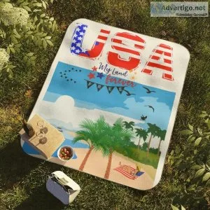 Beach USA Picnic Blanket