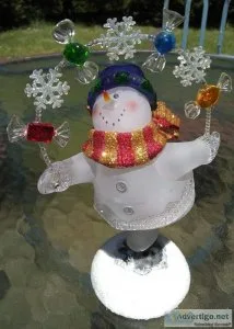 Lighted Color Changing Ice Skating Snowman Holiday Decoration