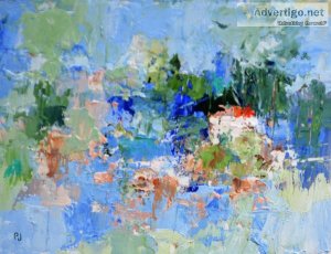 Hidden Chateau - Abstract Impressionist Landscape