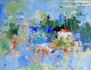 Hidden Chateau - Abstract Impressionist Landscape