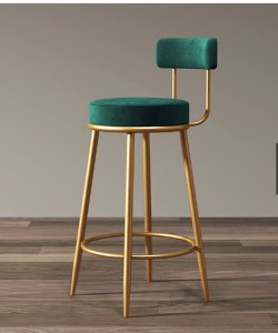 Golden metal finish bar stool