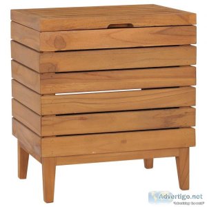 Laundry Basket 40x30x45 cm Solid Teak Wood