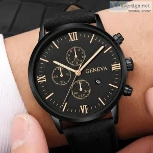 Minimalist men s leather watch